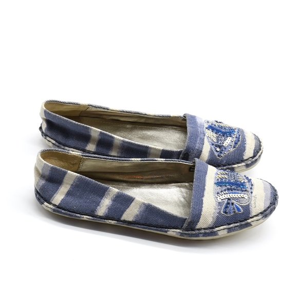 Coach Rorie Blue Sequin Kissing Fish Flats 7.5 - Picture 4 of 6